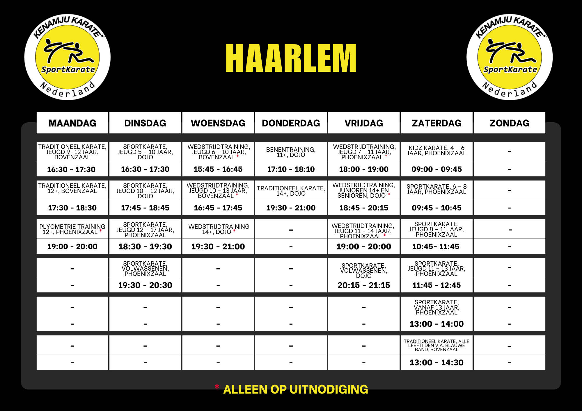 Lesrooster locatie Haarlem