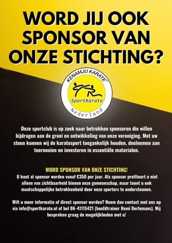 Sponsor worden bij SportKarate Nederland
